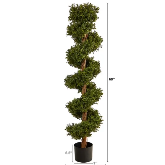 Spiraling Boxwood Topiary In Black Planter-Kirkland's Home Cheap