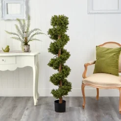Spiraling Boxwood Topiary In Black Planter-Kirkland's Home Cheap