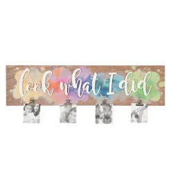 Splattered Look What I Did Plaque With Clips-Kirkland's Home Discount