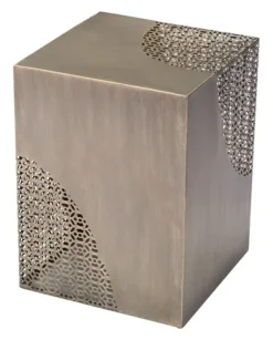Square Antique Gold Metal Accent Table-Kirkland's Home Outlet