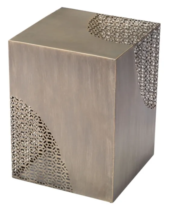 Square Antique Gold Metal Accent Table-Kirkland's Home Outlet