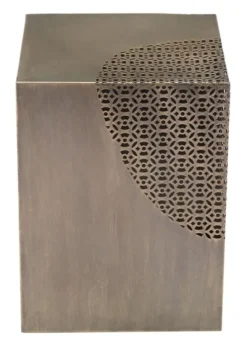 Square Antique Gold Metal Accent Table-Kirkland's Home Outlet