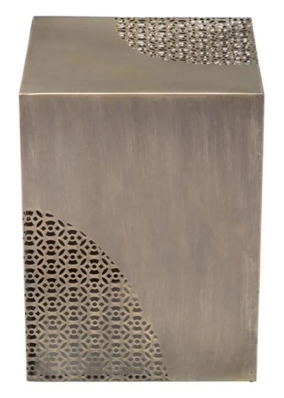 Square Antique Gold Metal Accent Table-Kirkland's Home Outlet