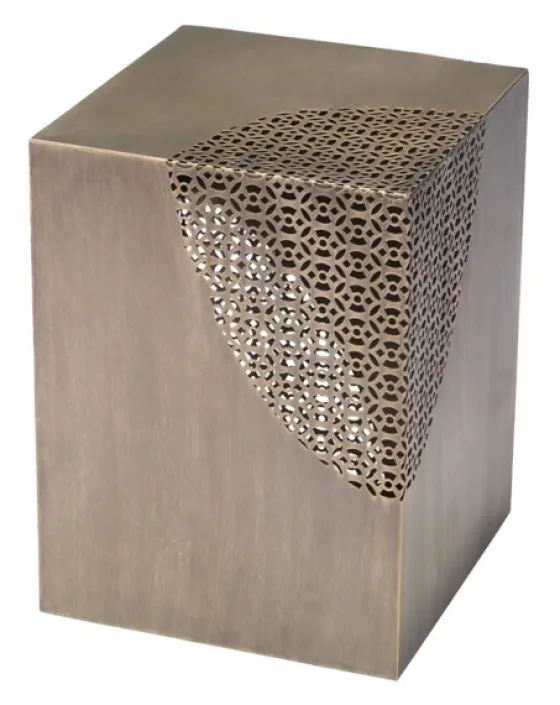 Square Antique Gold Metal Accent Table-Kirkland's Home Outlet