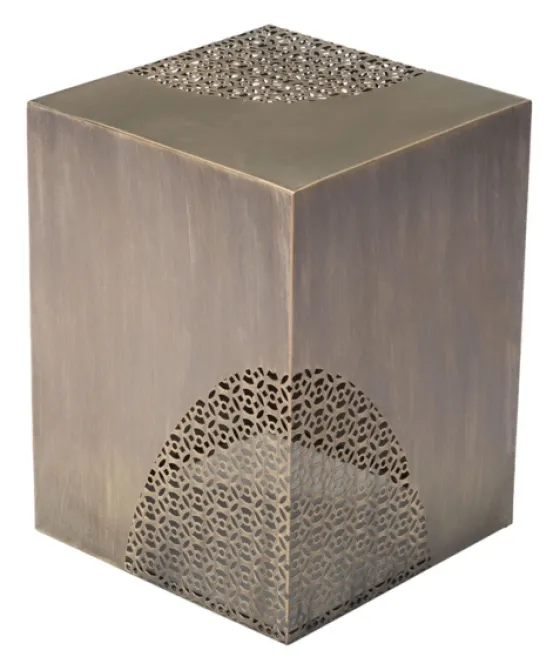 Square Antique Gold Metal Accent Table-Kirkland's Home Outlet