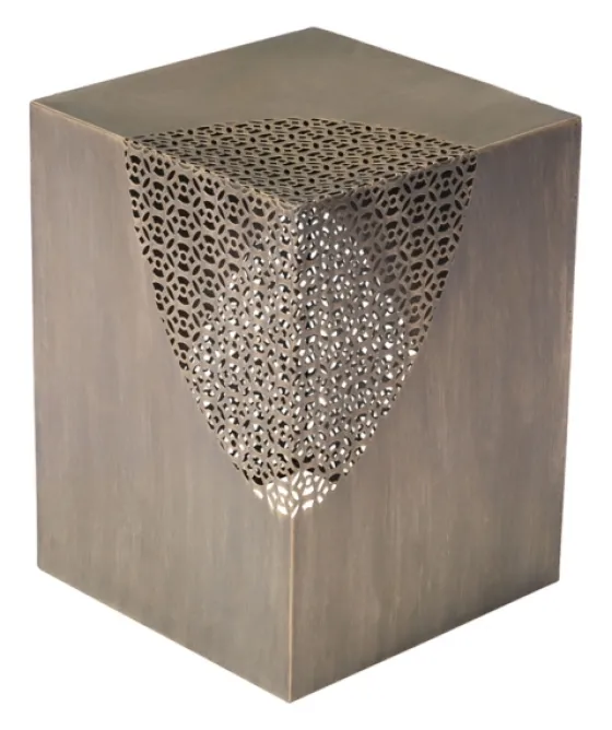Square Antique Gold Metal Accent Table-Kirkland's Home Outlet