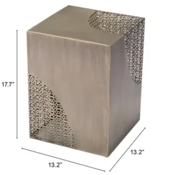 Square Antique Gold Metal Accent Table-Kirkland's Home Outlet