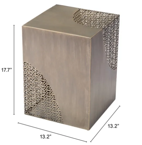 Square Antique Gold Metal Accent Table-Kirkland's Home Outlet