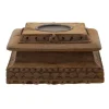 Square Carved Wood Pillar Candle Holder-Kirkland's Home New