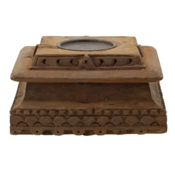 Square Carved Wood Pillar Candle Holder-Kirkland's Home New