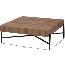 Square Light Wood X Base Coffee Table-Kirkland's Home Flash Sale