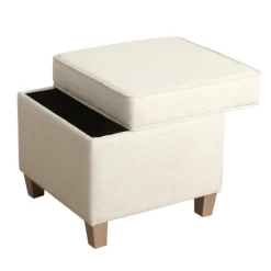 Square Oatmeal Storage Ottoman-Kirkland's Home Cheap