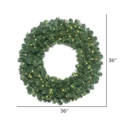 Square Oregon Fir Warm White Wide Bulb Wreath-Kirkland's Home Shop