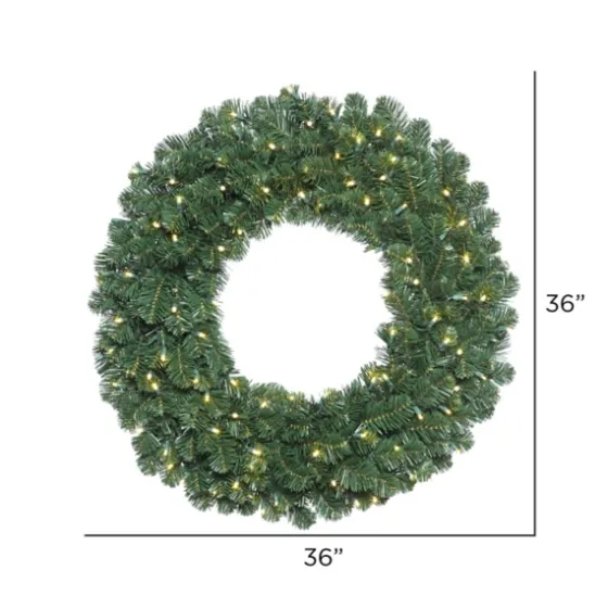 Square Oregon Fir Warm White Wide Bulb Wreath-Kirkland's Home Shop
