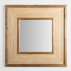 Square Pampas Grass And Wood Mirror-Kirkland's Home Outlet