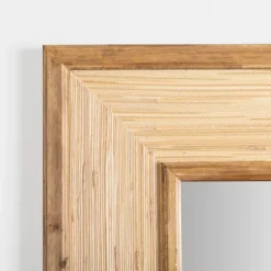 Square Pampas Grass And Wood Mirror-Kirkland's Home Outlet