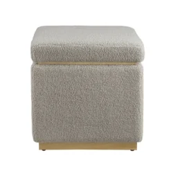 Square Sherpa Upholstered Storage Ottoman-Kirkland's Home Fashion