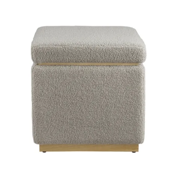 Square Sherpa Upholstered Storage Ottoman-Kirkland's Home Fashion
