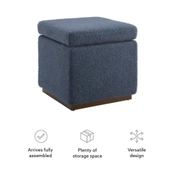Square Sherpa Upholstered Storage Ottoman-Kirkland's Home Store