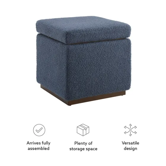 Square Sherpa Upholstered Storage Ottoman-Kirkland's Home Store