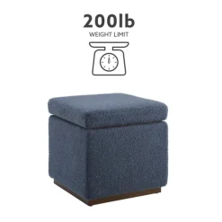Square Sherpa Upholstered Storage Ottoman-Kirkland's Home Store