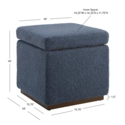 Square Sherpa Upholstered Storage Ottoman-Kirkland's Home Store