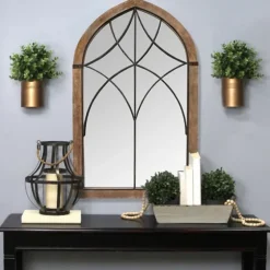 Stained Wood Frame Cathedral Wall Mirror-Kirkland's Home Best Sale