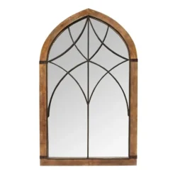 Stained Wood Frame Cathedral Wall Mirror-Kirkland's Home Best Sale