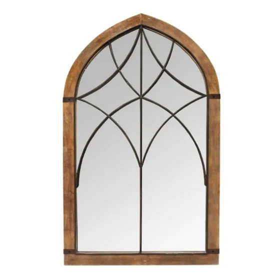 Stained Wood Frame Cathedral Wall Mirror-Kirkland's Home Best Sale