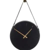 Stainless Steel Leather Strap Wall Clock-Kirkland's Home Outlet