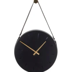 Stainless Steel Leather Strap Wall Clock-Kirkland's Home Outlet