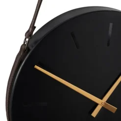 Stainless Steel Leather Strap Wall Clock-Kirkland's Home Outlet