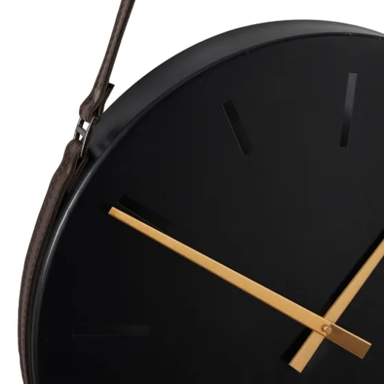 Stainless Steel Leather Strap Wall Clock-Kirkland's Home Outlet