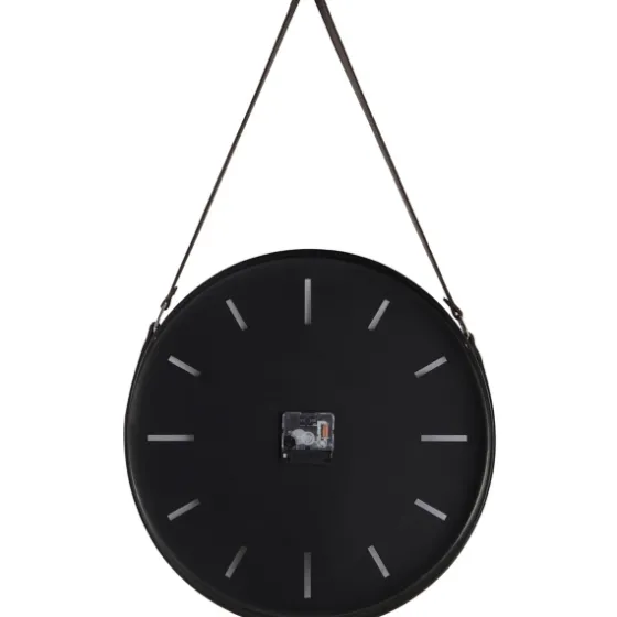 Stainless Steel Leather Strap Wall Clock-Kirkland's Home Outlet
