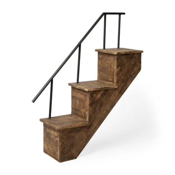 Staircase Wood And Metal Wall Shelf-Kirkland's Home Shop