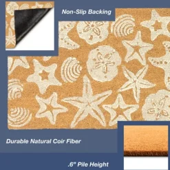Starfish And Sand Dollars Coir Doormat-Kirkland's Home Cheap