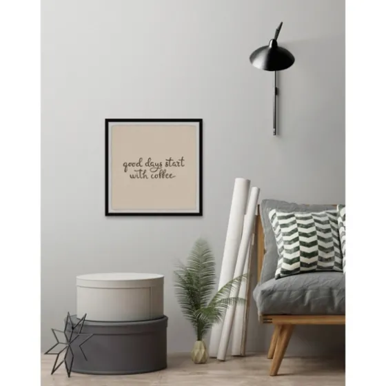 Start With Coffee Framed Wall Plaque-Kirkland's Home Store