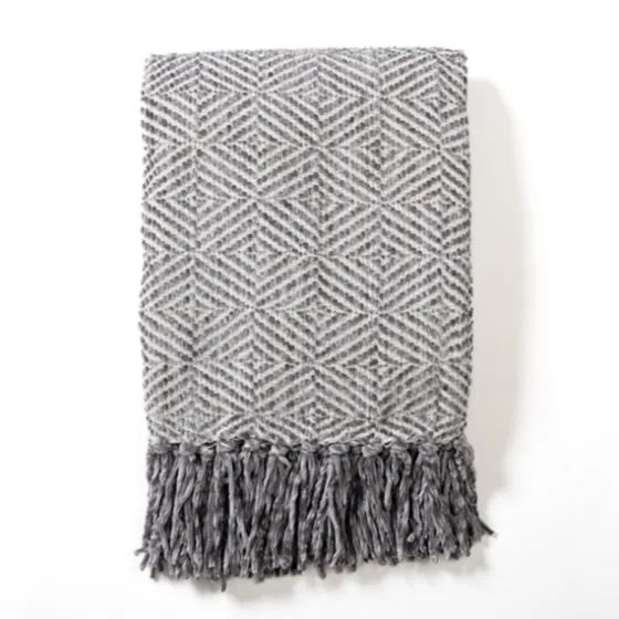 Steel Diamond Chenille Throw-Kirkland's Home Online