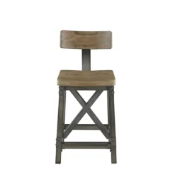 Steel Gray Rounded Back Industrial Counter Stool-Kirkland's Home Discount