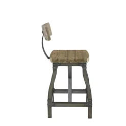 Steel Gray Rounded Back Industrial Counter Stool-Kirkland's Home Discount