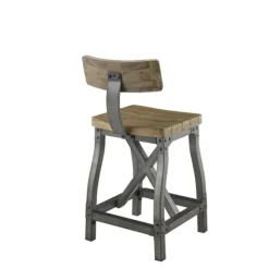 Steel Gray Rounded Back Industrial Counter Stool-Kirkland's Home Discount