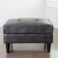 Steele Wyatt Faux Leather Ottoman-Kirkland's Home Cheap