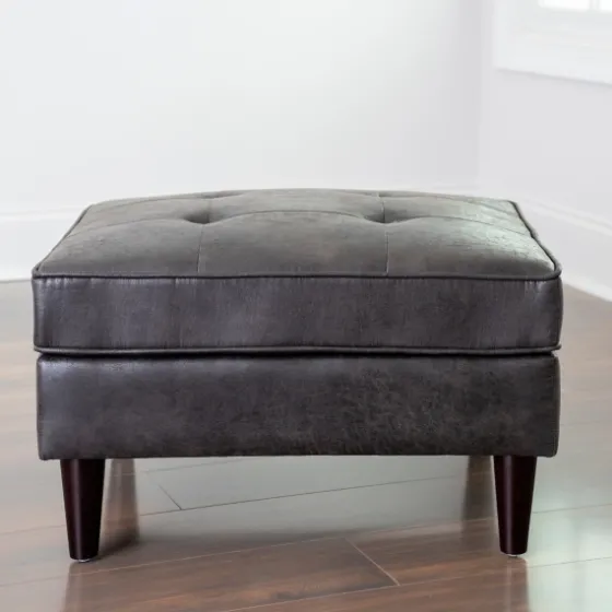 Steele Wyatt Faux Leather Ottoman-Kirkland's Home Cheap