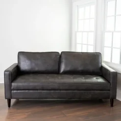 Steele Wyatt Faux Leather Sofa-Kirkland's Home Cheap