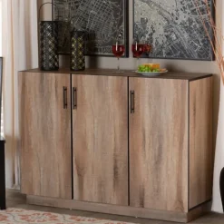Stella Contemporary Oak 3-Door Sideboard-Kirkland's Home Cheap
