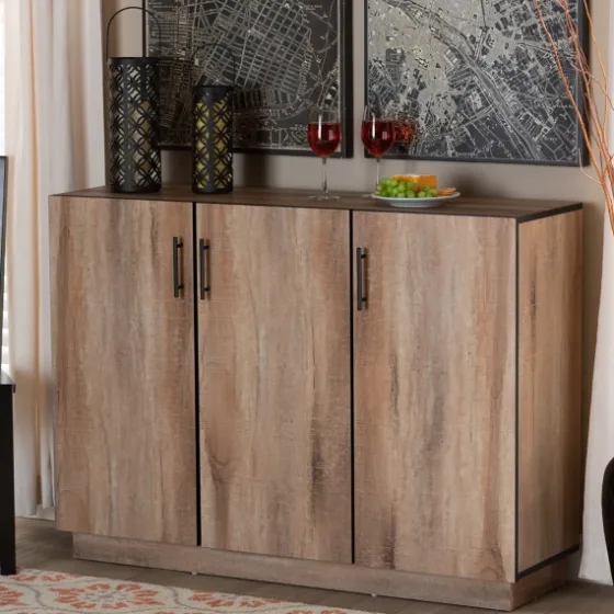 Stella Contemporary Oak 3-Door Sideboard-Kirkland's Home Cheap