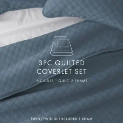 Stitched Diamond 3-Pc. King Quilt Set-Kirkland's Home Shop