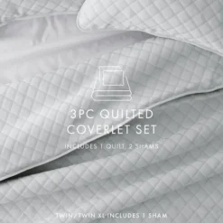 Stitched Diamond 3-Pc. King Quilt Set-Kirkland's Home Best
