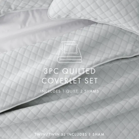 Stitched Diamond 3-Pc. King Quilt Set-Kirkland's Home Best