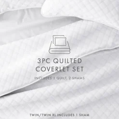 Stitched Diamond 3-Pc. King Quilt Set-Kirkland's Home Clearance